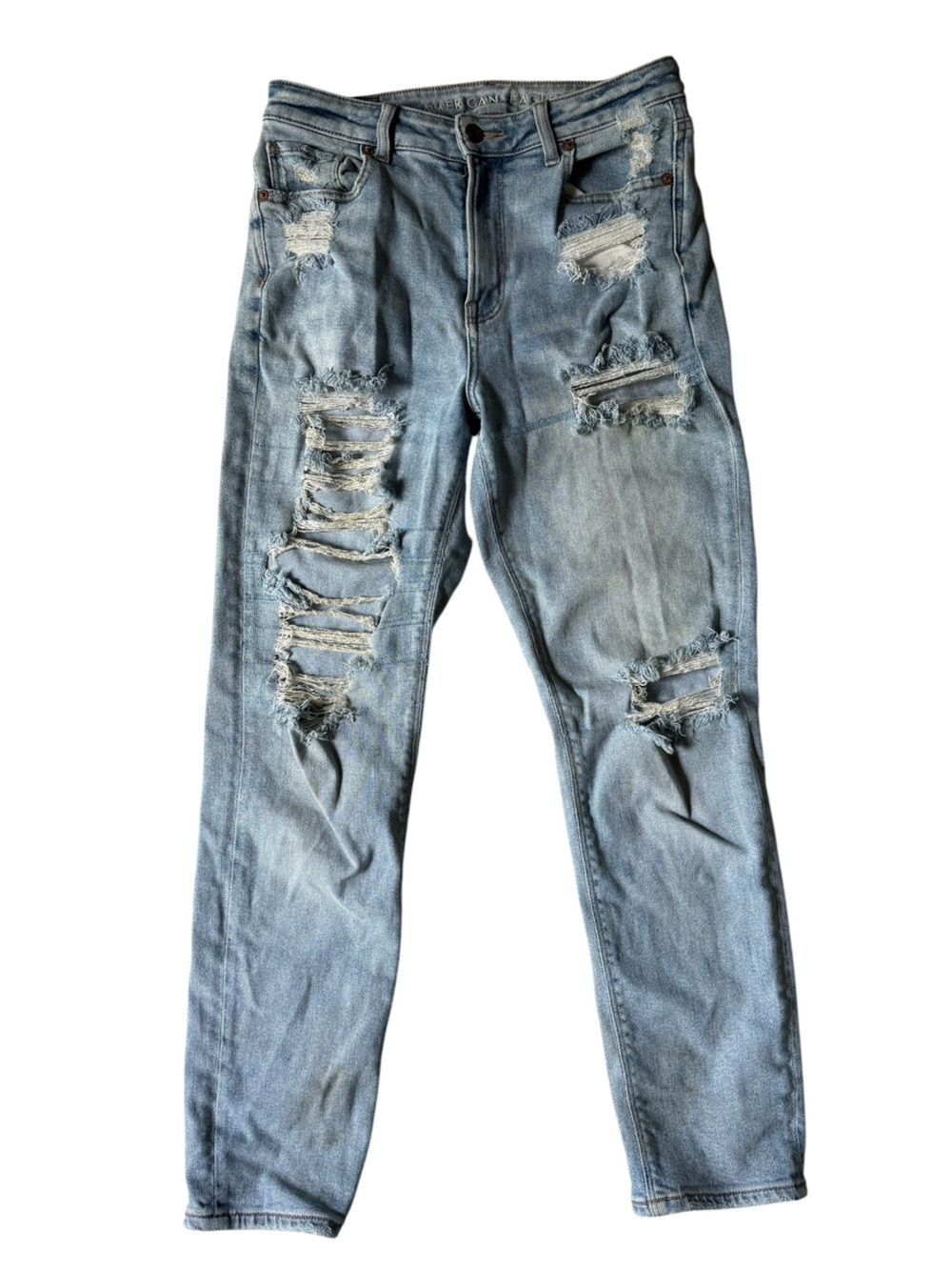 American Eagle AE Stretch Destroyed Mom Jeans Size 4 Regular